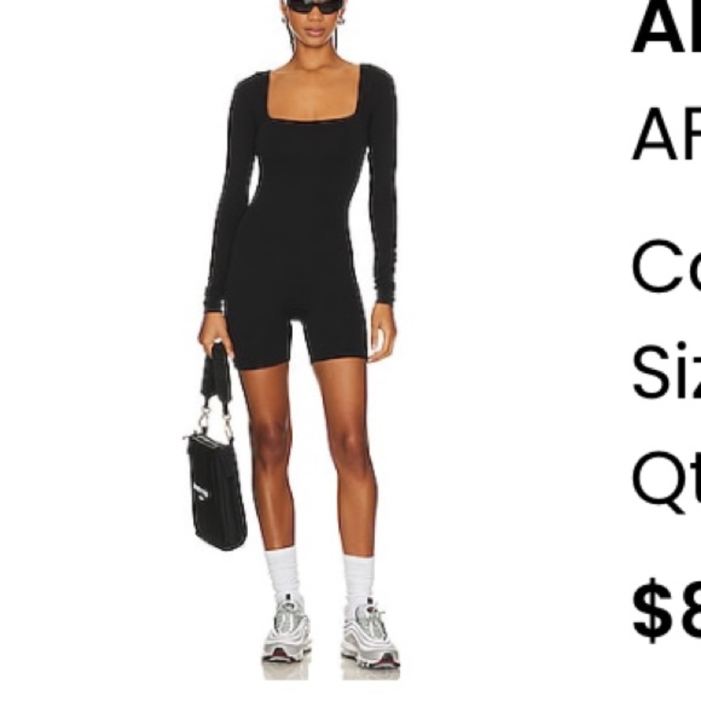 AFRM Noir Long Sleeve romper